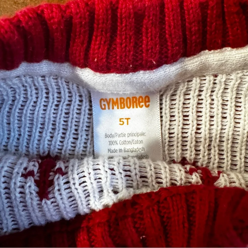 Gymboree Festive Red and White‎ Sweater- 5T